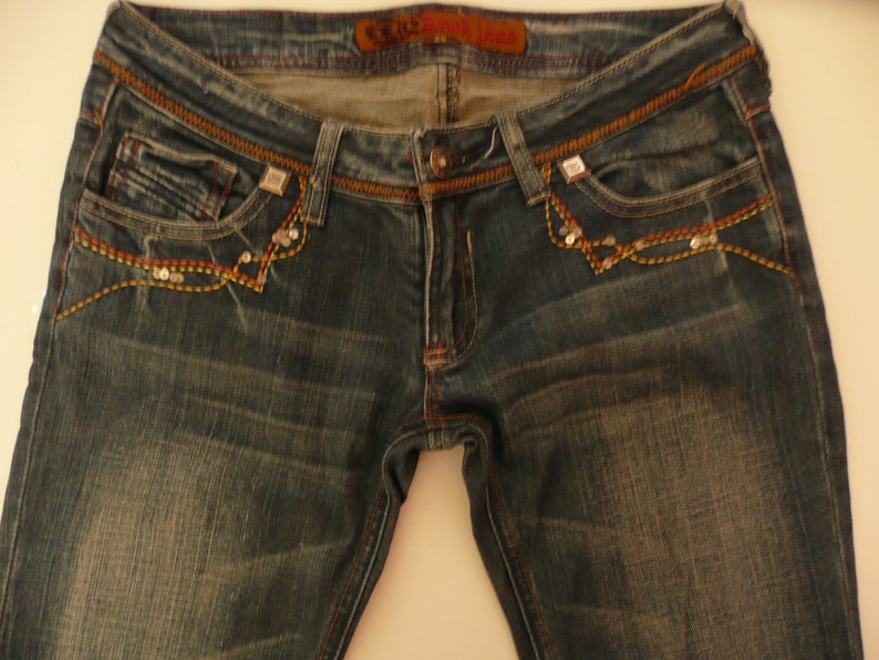 TRACK JEANS jeans azules de mujer/moda embrodiery Pockets | Etsy