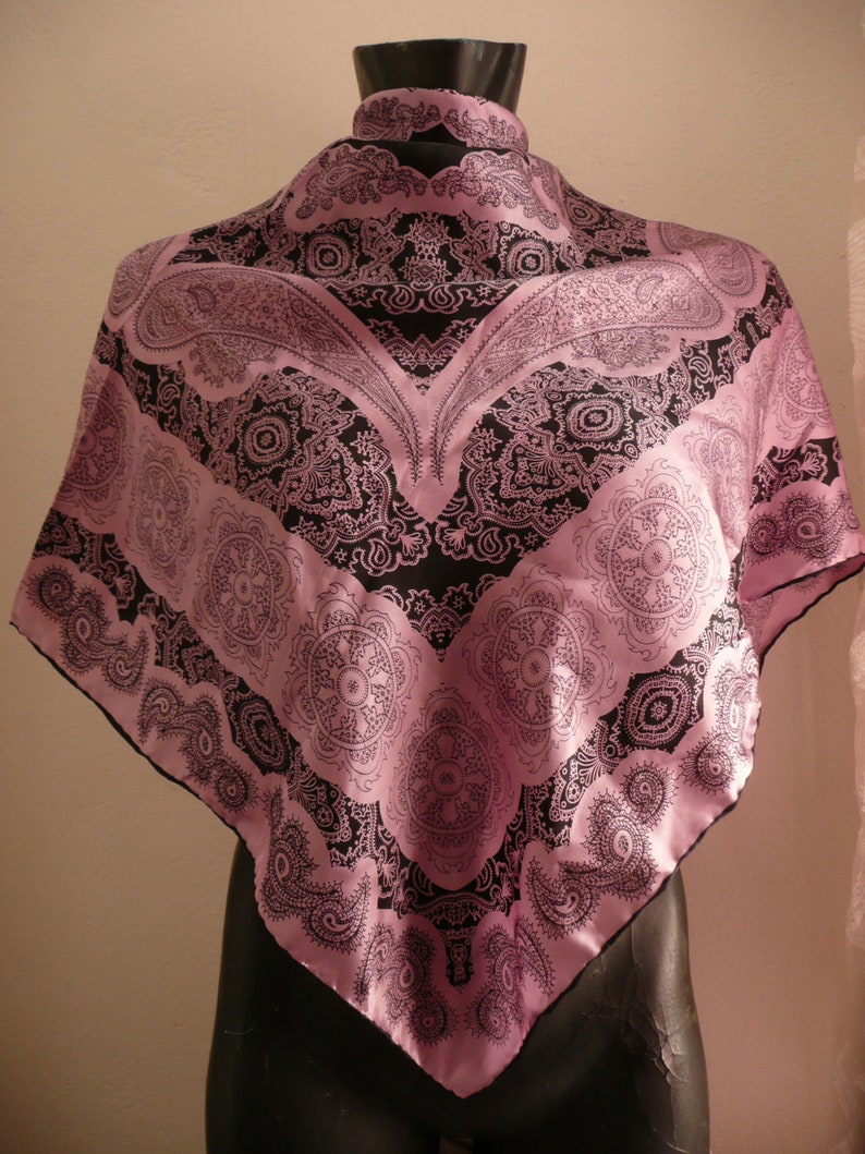 Vintage women silk Victorian scarf/Italian Designer Etsy