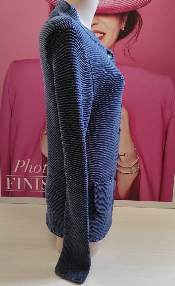 Women's Cotton Knit Blue Blazer by LIEBLINCSSTOCK… - image 7
