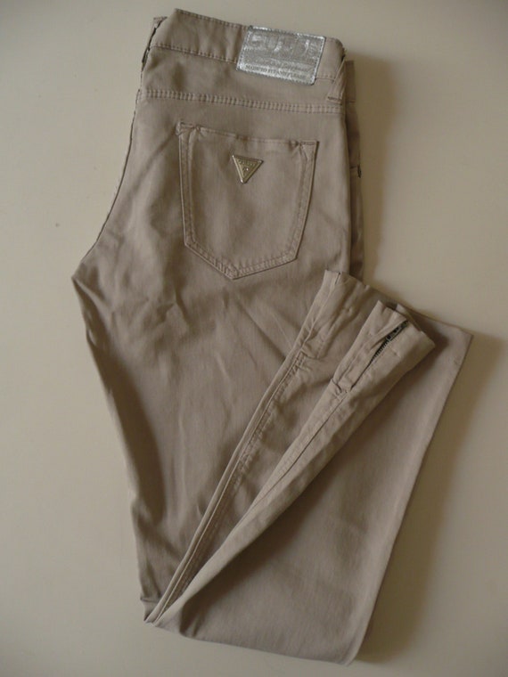 Vintage GUESS JEANS mujer beige pantalones/lowwaist pants/casual
