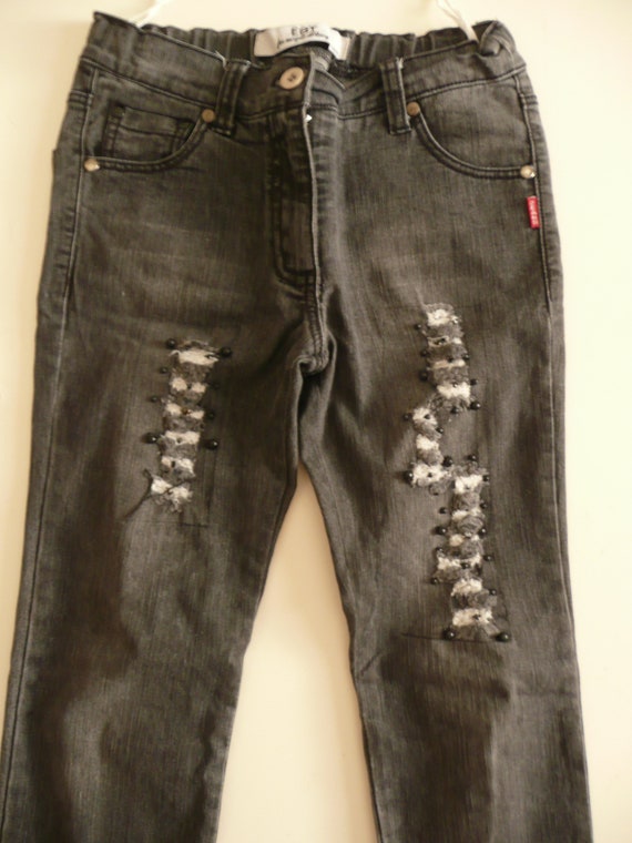 vintage black ripped jeans