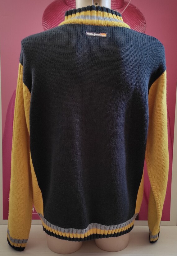 RIFLE Jeans Lana Wool Navy Blue-Yellow Sweater, J… - image 6
