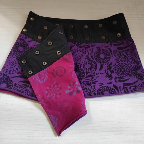 Boho Wrap mini skirt/Hippie combination pattern s… - image 8