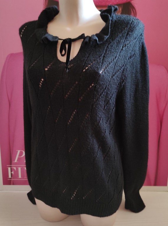 Women's Wool Blend Bohemian Ruffle Knit Pullover … - image 10