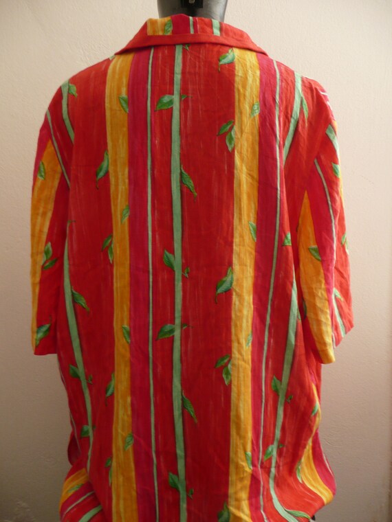 Vintage 70s striped rainbow blouse WOOLWORTHS/loo… - image 4