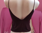 Women 39 s Yoga Crop Top Dark Burgundy Crop Tank Dance Style Top Cold Shoulder Top Open Back Boho Tee Hippie Top Fairy, Girsy Tank size M.