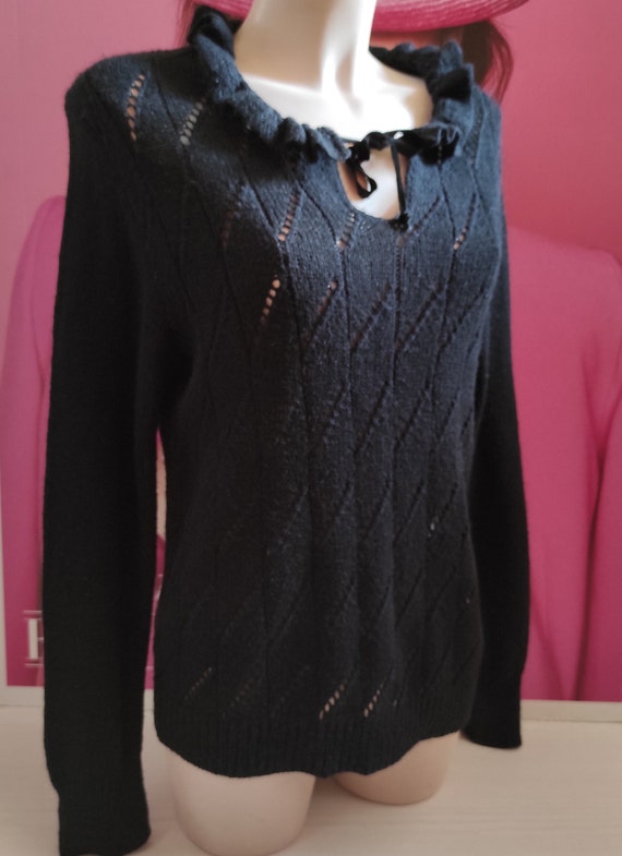 Women's Wool Blend Bohemian Ruffle Knit Pullover … - image 8