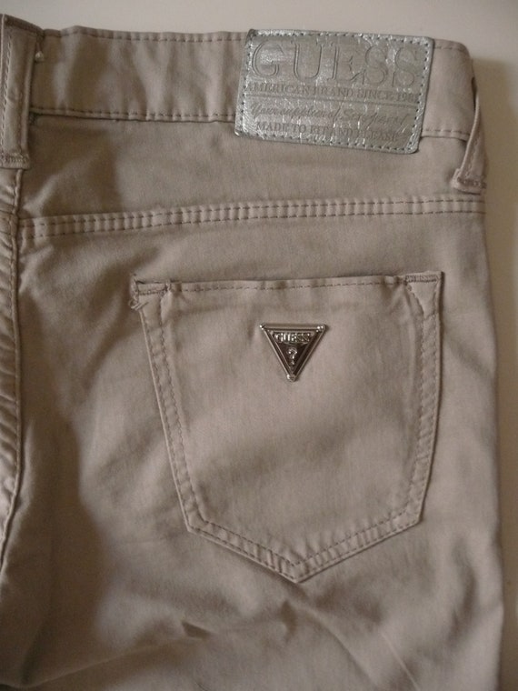 Vintage GUESS JEANS mujer beige pantalones/lowwaist pants/casual algodón  beige/italia brand beige jeans/fashion pants Beverly SlimFit/talla 27 -   España