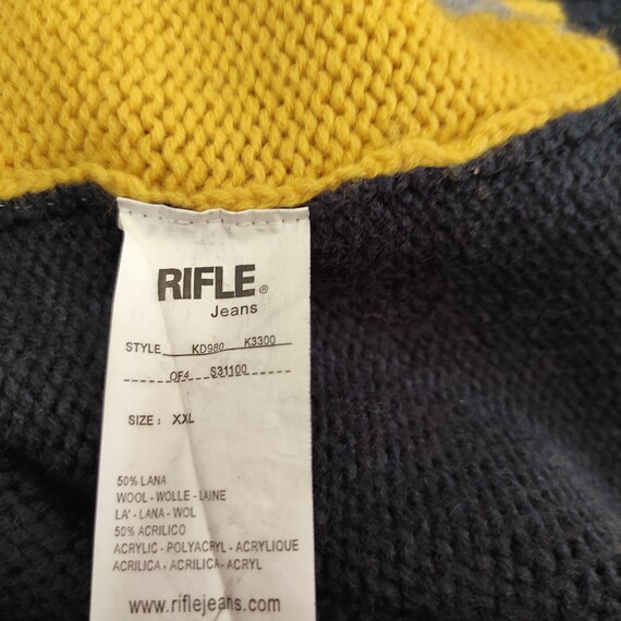 RIFLE Jeans Lana Wool Navy Blue-Yellow Sweater, J… - image 9