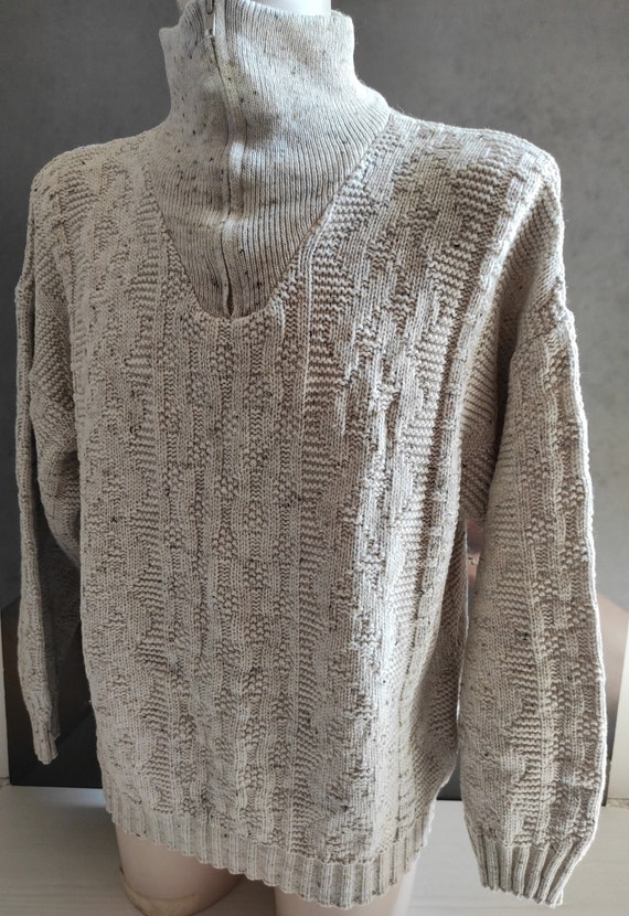 90s Wool Blend Camble-Knit Jumper/Italian Design … - image 5