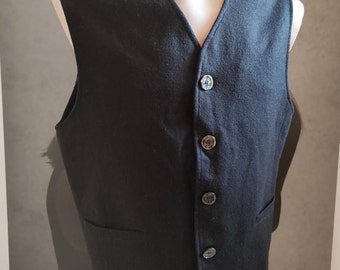 Men's Winter Mandarin Collar Waistcoat Reversible Acrylic Wool 40/M 42/L 44/XL 