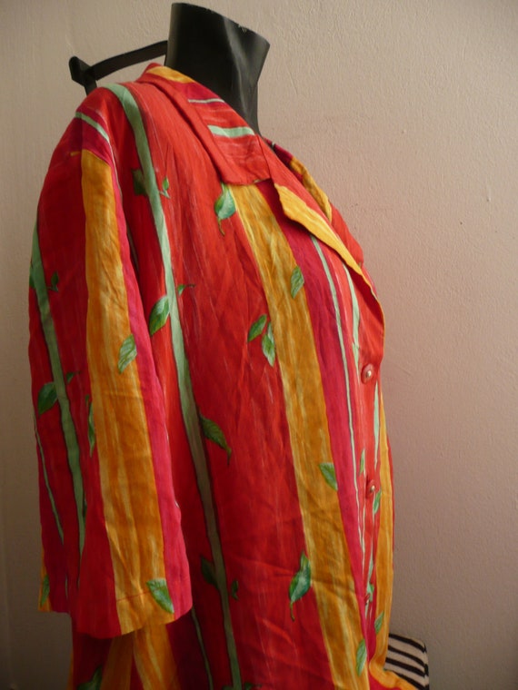 Vintage 70s striped rainbow blouse WOOLWORTHS/loo… - image 5