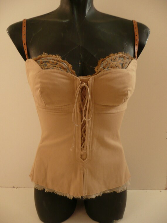 Vtg ERMANNO SCERVINO Corset blouse/designer Corset