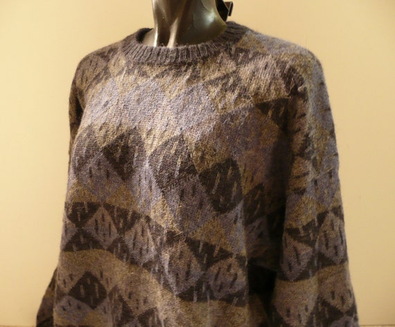 Warm sweater bolivien ALPACA/Hippie aztec pattern… - image 1