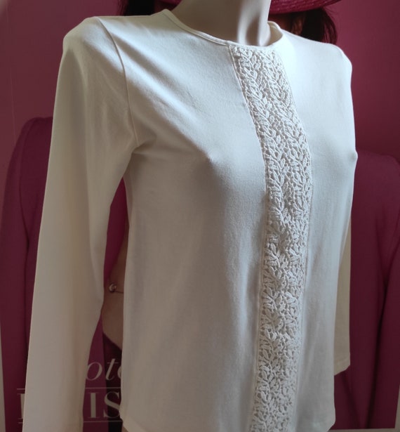 Girls Bohemian White with Lace Blouse/Party Cotto… - image 1