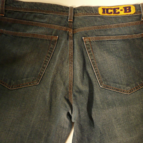 Vintage men's blue jeans ICE BERG/Denim cotton pants/size 36/made in Italy.