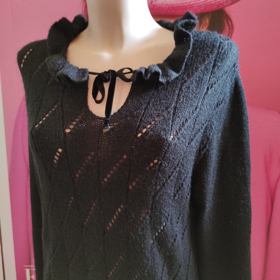 Women's Wool Blend Bohemian Ruffle Knit Pullover … - image 6
