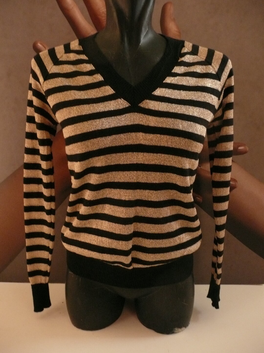 Women's Springautumn Striped Blouse/lana Wool Soft Etsy