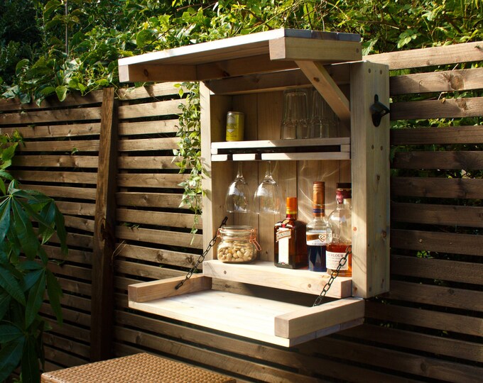 DYLAN Drop Down Wall Bar Wooden Garden Bar Etsy UK