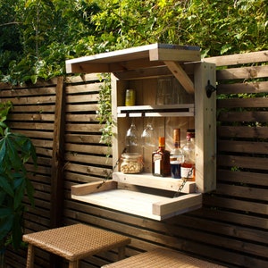 DYLAN Drop Down Wall Bar - Wooden Garden Bar