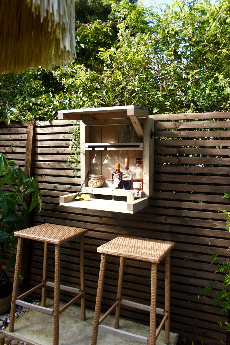 DYLON Drop Down Wall Bar Wooden Garden Bar Etsy UK