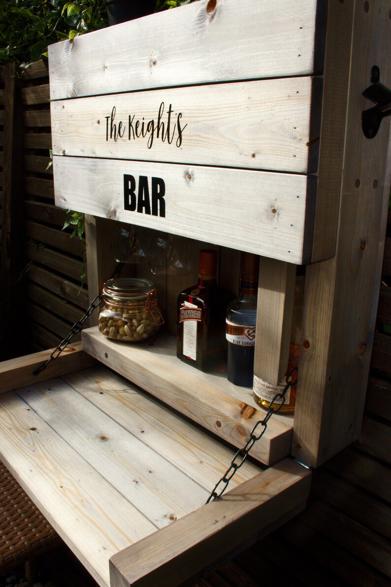 DYLON Drop Down Wall Bar Wooden Garden Bar Etsy UK