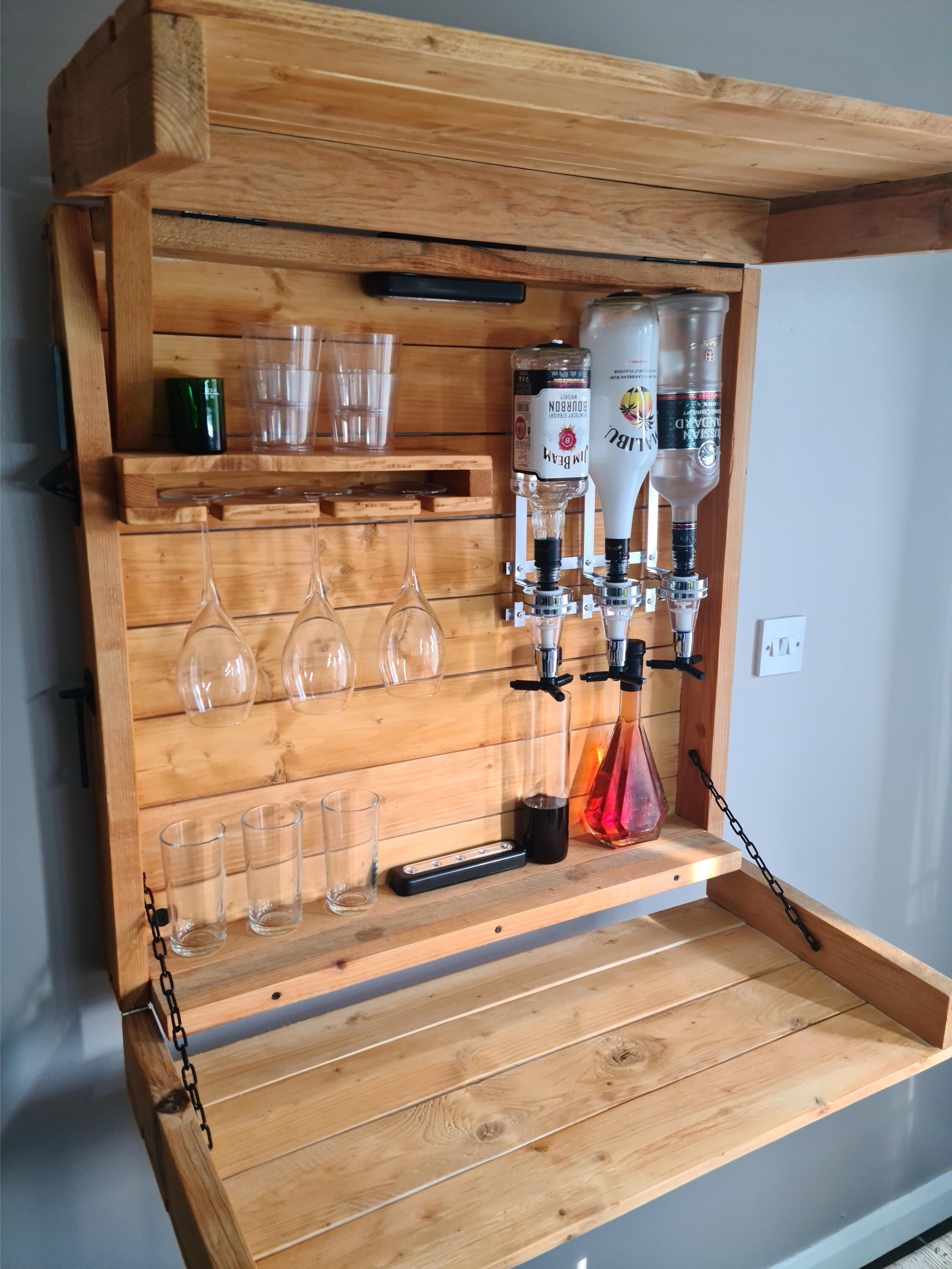 XL Wall Bar with Optics Garden Indoor Outdoor Pub Wood Pallet Etsy