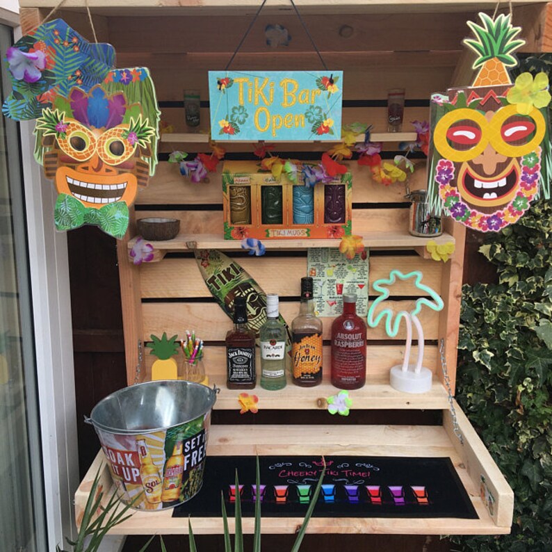 XL Garden Indoor Outdoor Wall Bar Pub Wood Pallet Gin Glass | Etsy