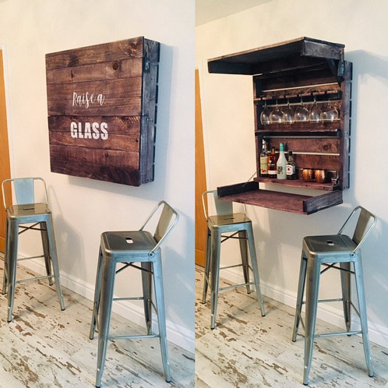 XL Garden Indoor Outdoor Wall Bar Pub Wood Pallet Gin Glass Etsy