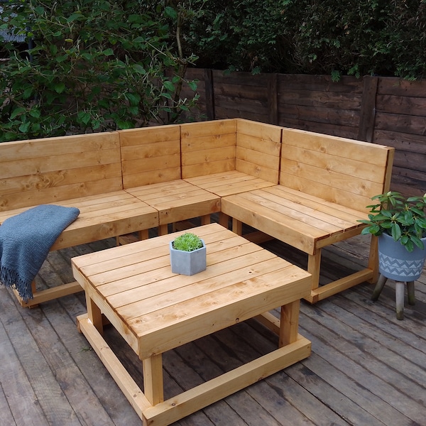 MORGAN - Modular Wooden Garden Seating - Mix & Match