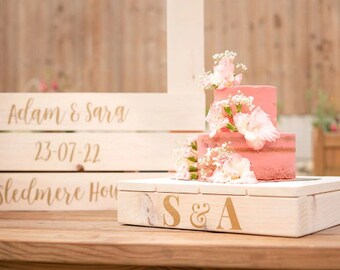 Cake Stand Platform Table Top Personalised Display Boho Wedding Earthy Rustic