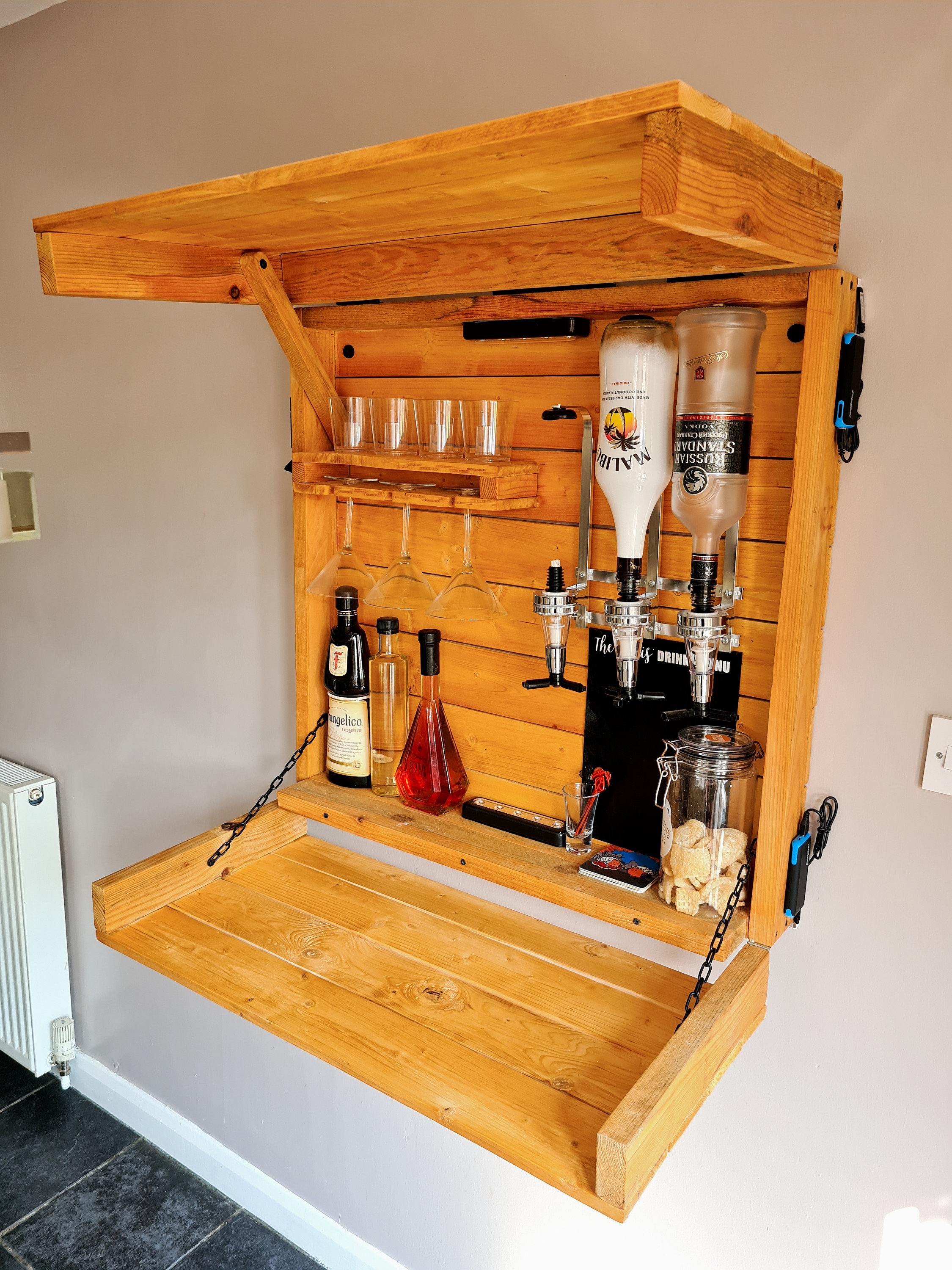 XL Wall Bar with Optics Garden Indoor Outdoor Pub Wood Pallet Etsy