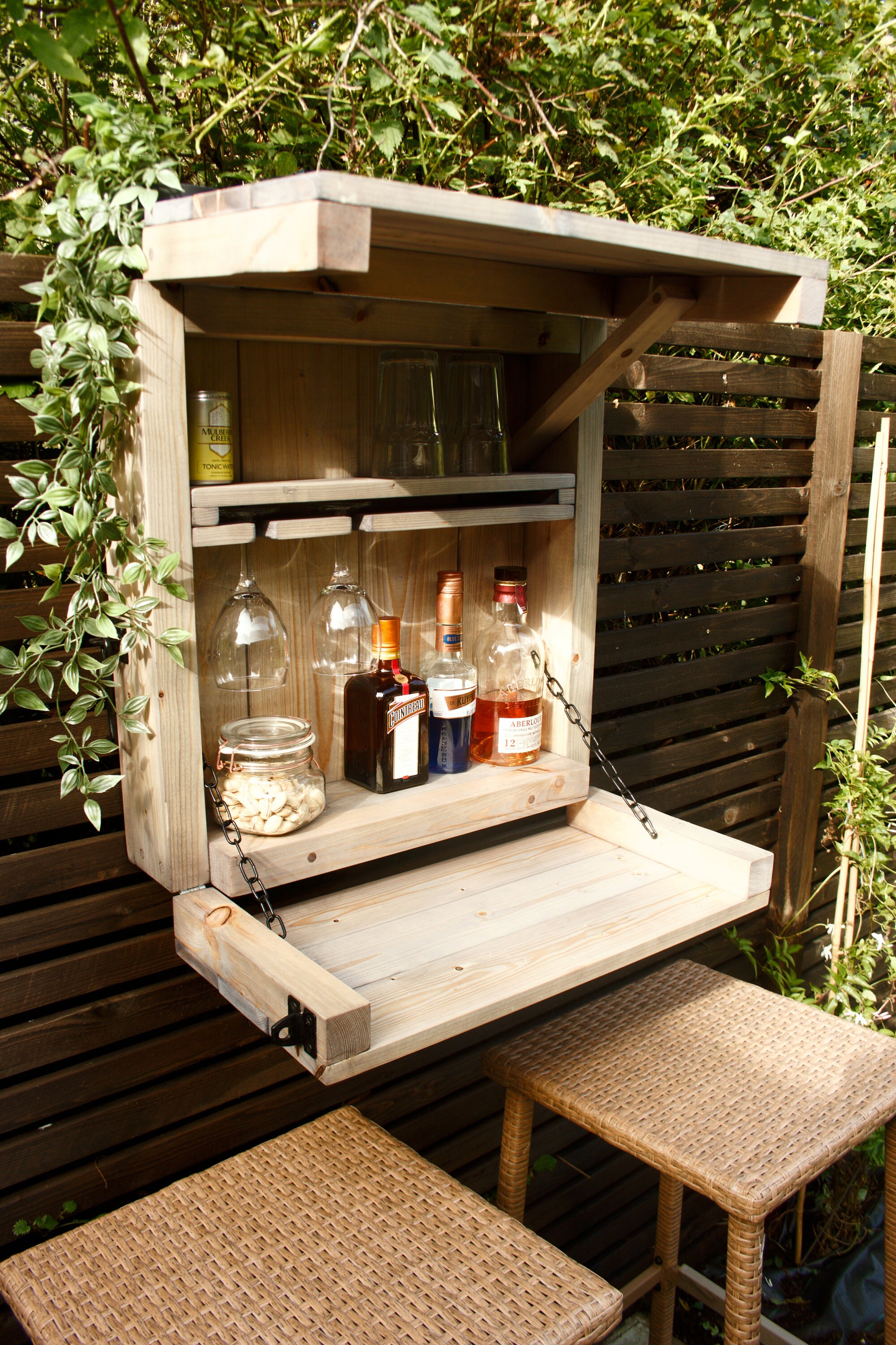 DYLON Drop Down Wall Bar Wooden Garden Bar Etsy UK