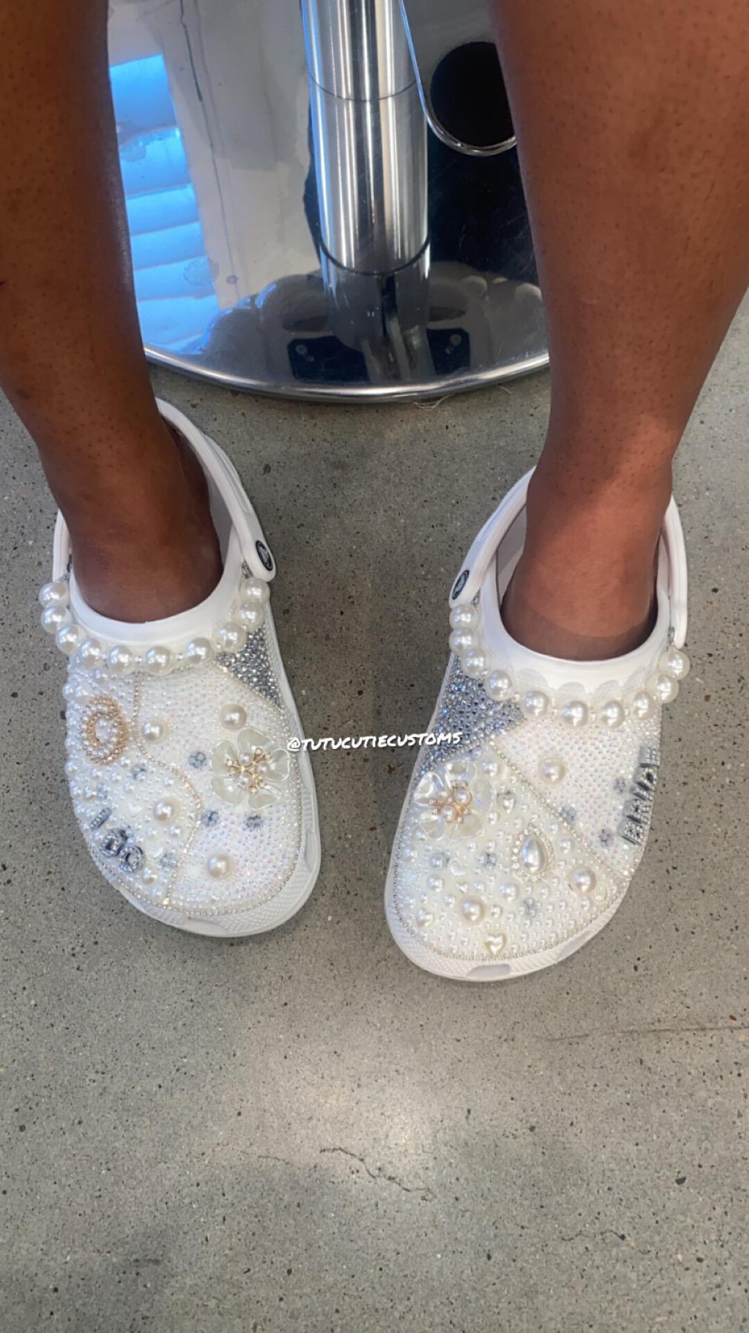 Bedazzled wedding crocs deals