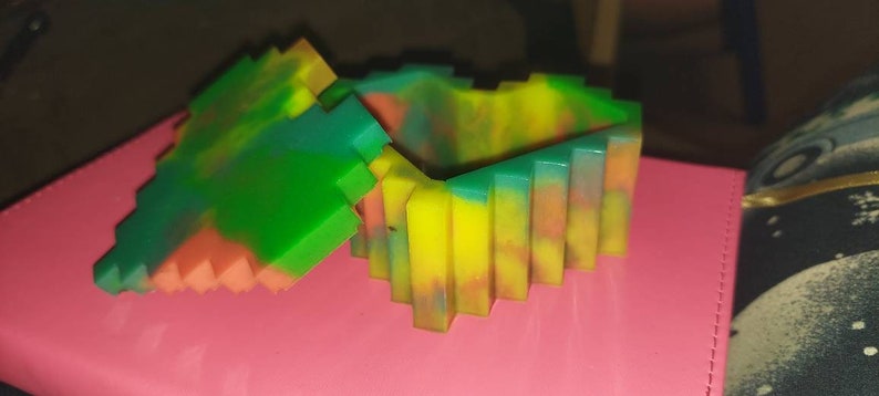 Neon pixel heart jewelry box