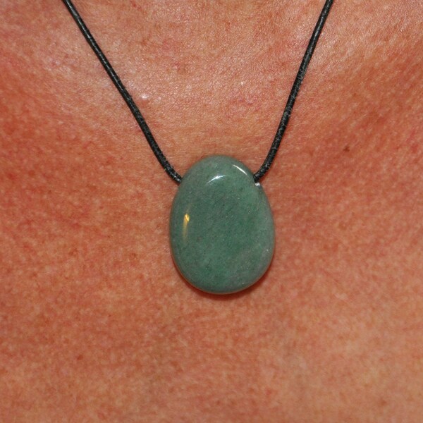 Pendentif Pierre Percée Aventurine Verte