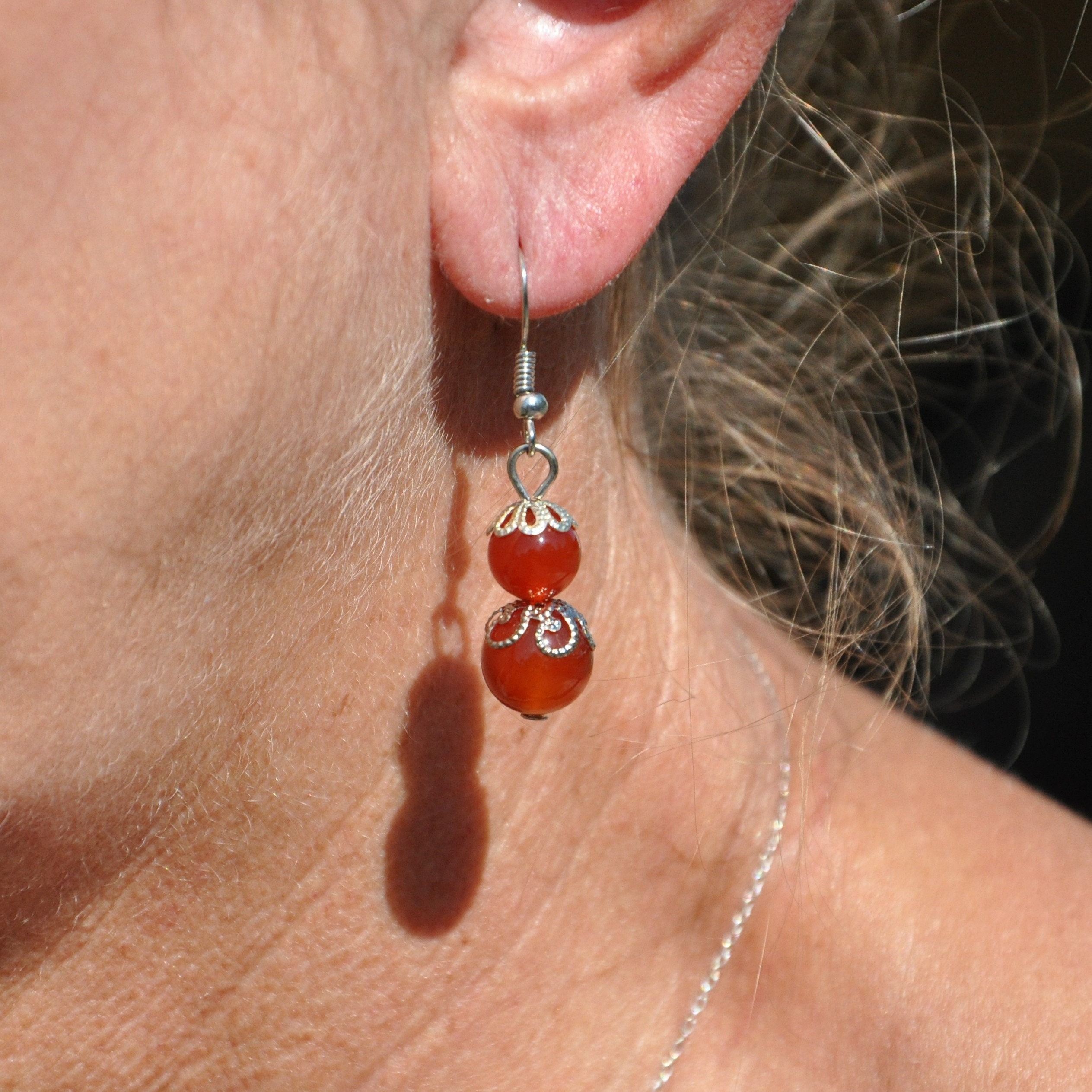 Ohrring Perlen von Cornaline - Birthday Gift - Wedding Gift - Stein der Heilung - Freundschaft Schmuck