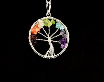 Pendentif Arbre de Vie 7 Chakras