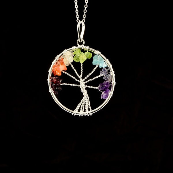 Pendentif Arbre de Vie 7 Chakras