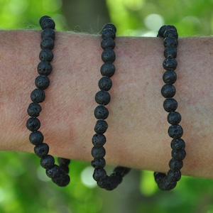 Bracelet perles Pierre de lave 6mm