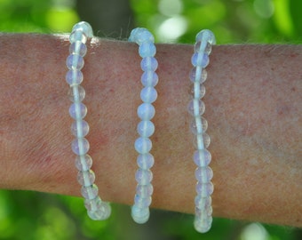 Bracelet perles 6mm Opalite - Wedding Gift - Birthday Gift - Pierre de guérison - Bijoux d'amitié - Reiki