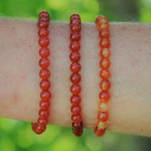 Carnelian bracelet in 6mm natural pearls - semi-precious stone bracelet - Dynamism - gift idea - Bridesmaid