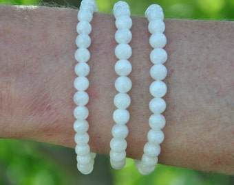 Bracelet Pearls 6mm Moonstone--Birthday Gift--