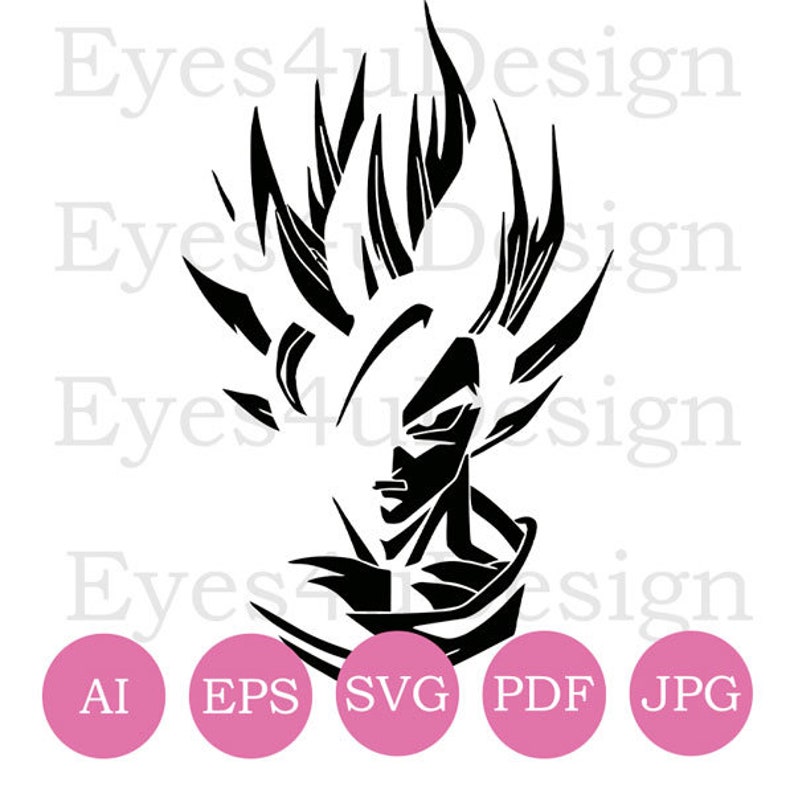 Download Dragon Ball Z Goku Cutting File SVG File | Etsy