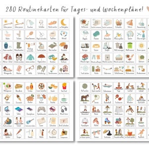 280 routine cards for children to print out, Montessori cards digital download, for daily and weekly routines image 4