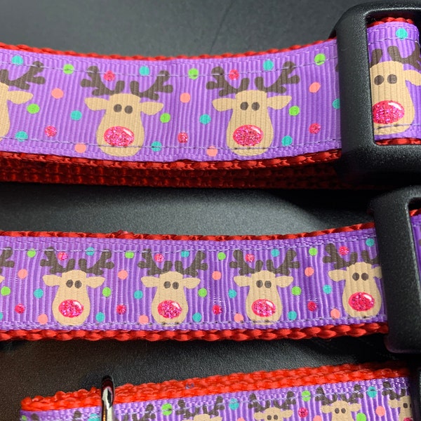 Reindeer dog collar, Christmas reindeer, Holiday dog collar