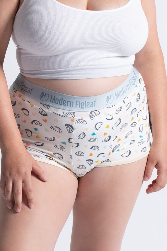 Women's Boyshort Underwear, Cotton Lycra Boxer Briefs, Taco Print