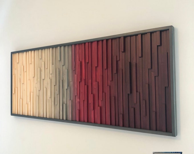 modern wood wall art, wood wall art, 3d wall art, wood wall art large, wood wall sculpture, reclaimed wood wall art, modern art, BORDEAUX