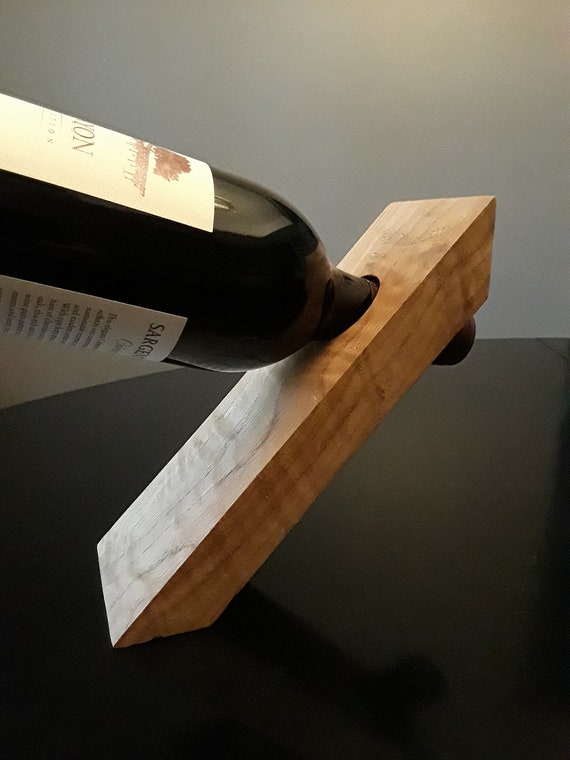 Floating Wine Bottle Holder Balancing Stand Rustic Housewarming Gift