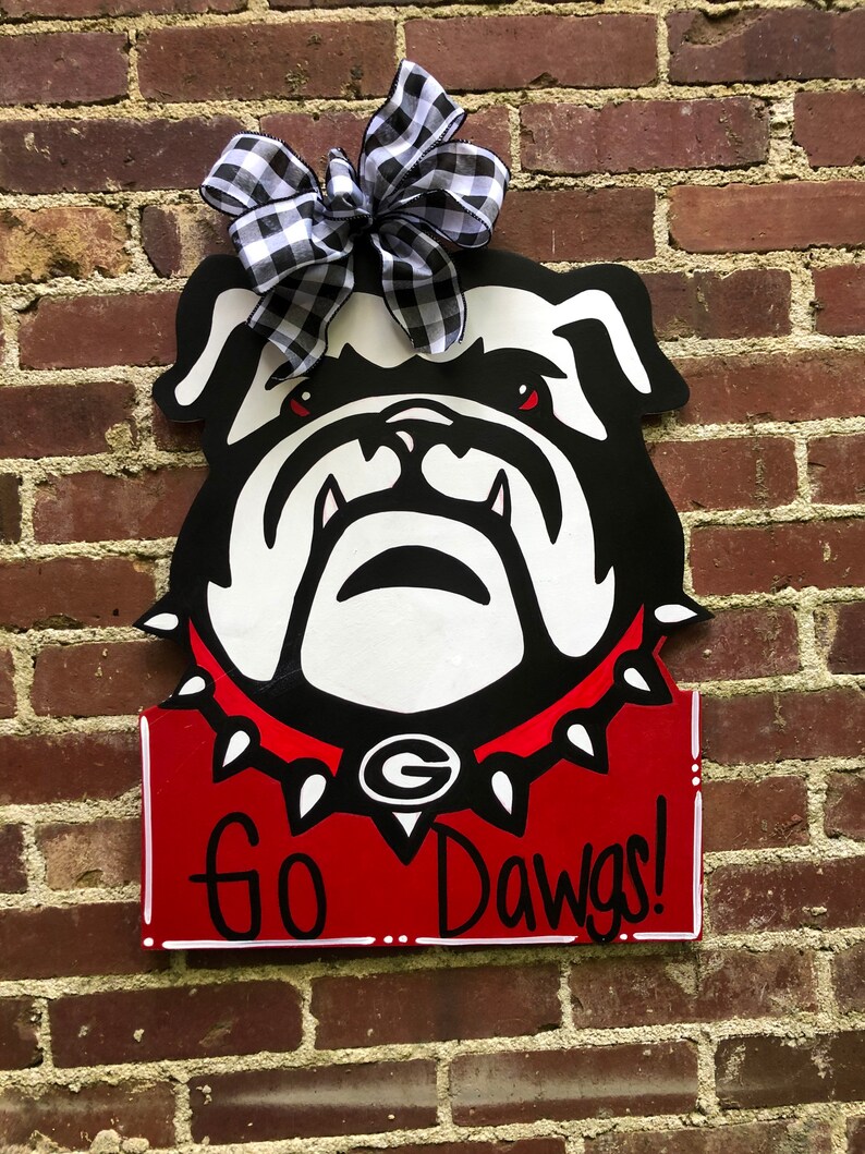 UGA Go Dawgs Bulldogs Door Hanger Etsy